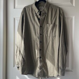 L.L. Bean Men's Checkered Beige Button-Down Shirt
